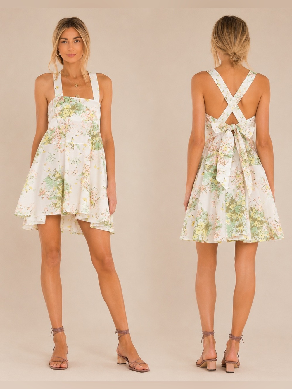 Free People Let The Sunshine In Tunic Dress XL Light Combo Boho Cottagecore NWT